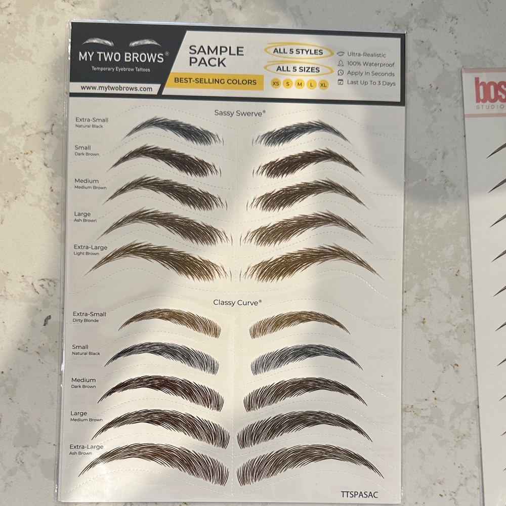 Eyebrow Tattoo Sample Pack - Black and Brown